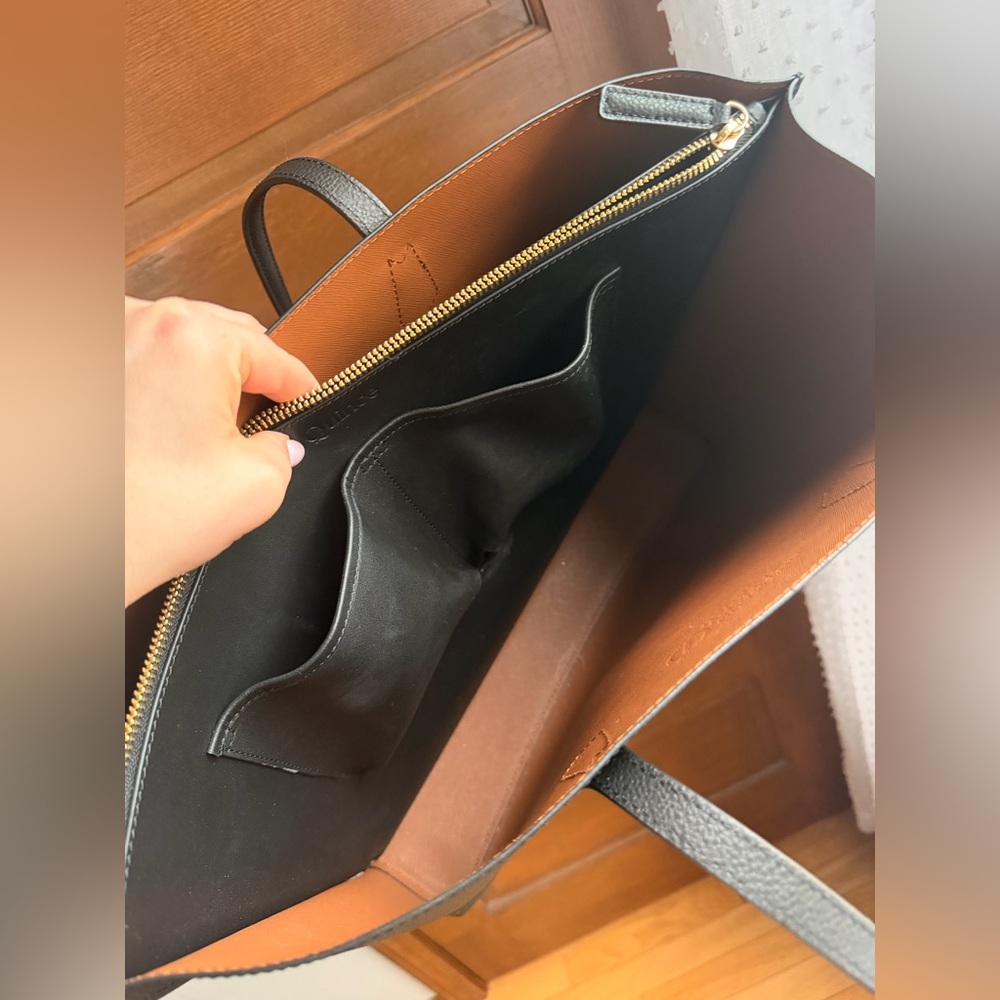 Quince Italian Leather Triple Compartment Shopper Tote - Picture 6 of 13
